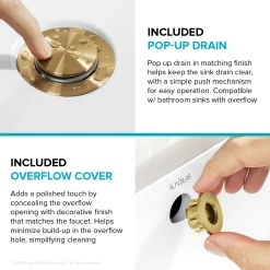 Indy Single Handle Bathroom Faucet in Spot-Free Brushed Brass Single Hole