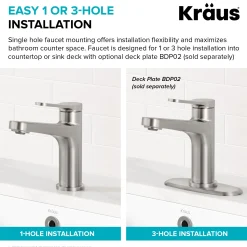 Indy Single Handle Bathroom Faucet in Spot-Free Brushed Brass Single Hole