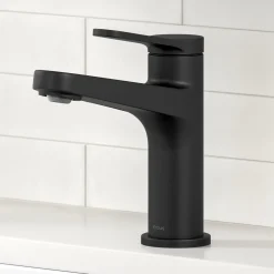 Indy Single Handle Bathroom Faucet in Matte Black Single Hole