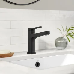 Indy Single Handle Bathroom Faucet in Matte Black Single Hole