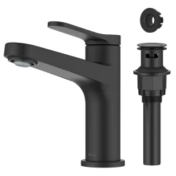Indy Single Handle Bathroom Faucet in Matte Black Single Hole
