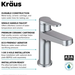 Indy Single Handle Bathroom Faucet in Polished Chrome Single Hole