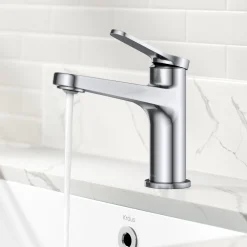 Indy Single Handle Bathroom Faucet in Polished Chrome Single Hole