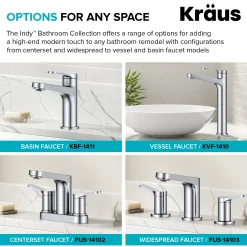 Indy Single Handle Bathroom Faucet in Polished Chrome Single Hole