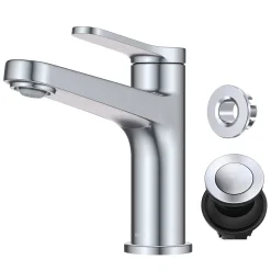 Indy Single Handle Bathroom Faucet in Polished Chrome Single Hole