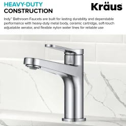 Indy Single Handle Bathroom Faucet in Polished Chrome Single Hole