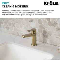Outlet Indy Single Handle 2-Pack Bathroom Faucet in Brushed Gold Single Hole