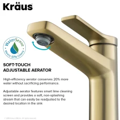 Outlet Indy Single Handle 2-Pack Bathroom Faucet in Brushed Gold Single Hole