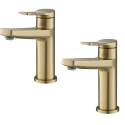 Outlet Indy Single Handle 2-Pack Bathroom Faucet in Brushed Gold Single Hole