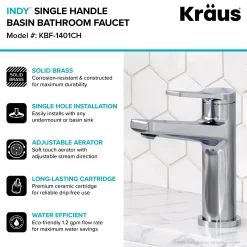 Best Indy Single Handle 2-Pack Bathroom Faucet in Chrome Single Hole