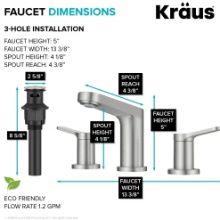Sale Indy Widespread Bathroom Faucet in Spot-Free Brushed Nickel 8" Widespread
