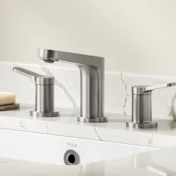 Sale Indy Widespread Bathroom Faucet in Spot-Free Brushed Nickel 8