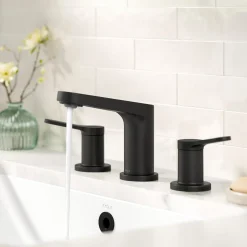 Sale Indy Widespread Bathroom Faucet in Matte Black 8