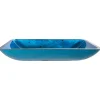 Irruption Blue Rectangular Glass Vessel Bathroom Sink with PU Above Counter / Vessel Sinks