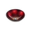 Hot Irruption Red Glass Vessel Bathroom Sink with PU-MR Above Counter / Vessel Sinks