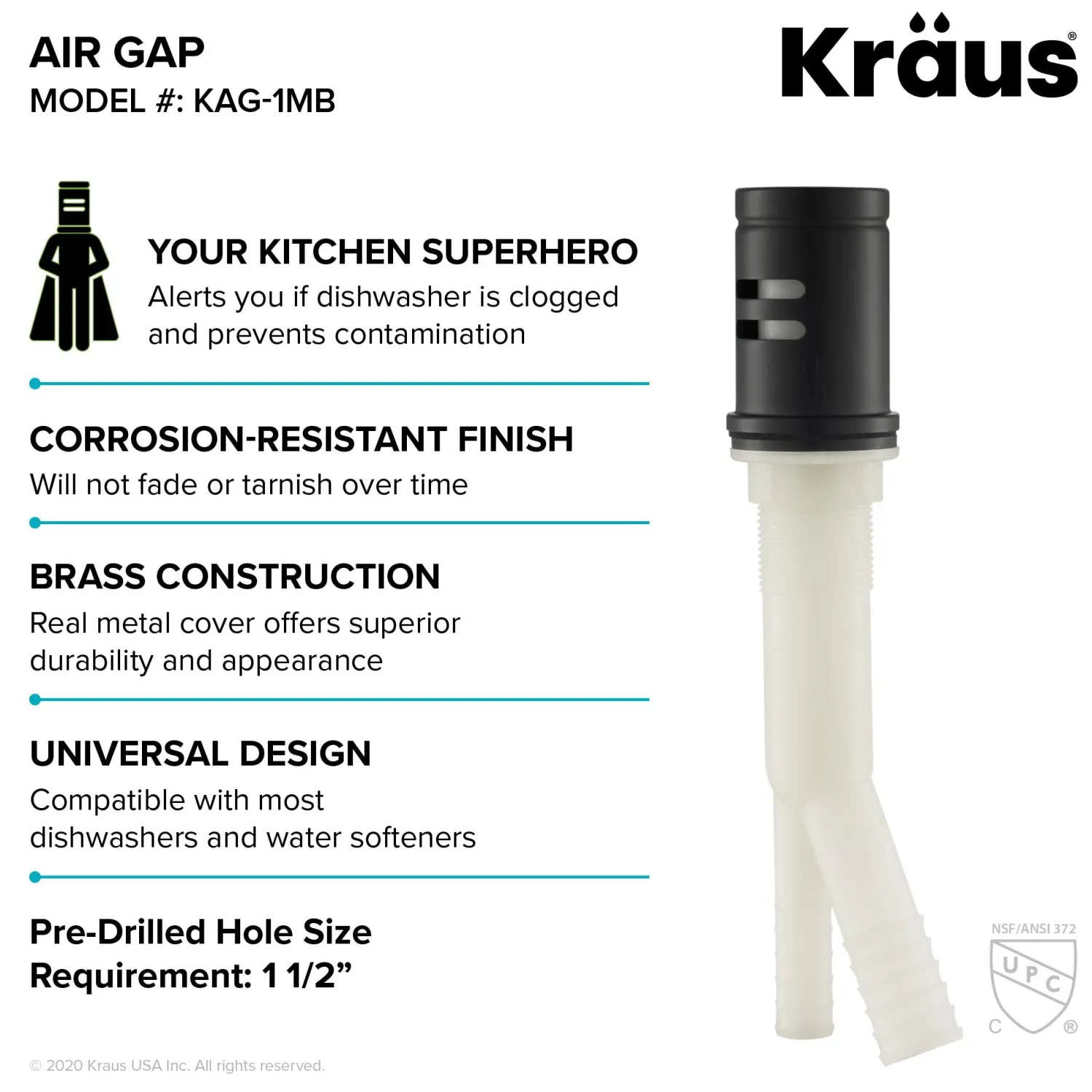 Best KAG-1 Air Gap Sink Drains, Disposer Flanges & Air Gaps