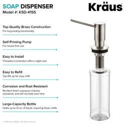 Clearance Kitchen Soap Dispenser in Stainless Steel Soap Dispensers