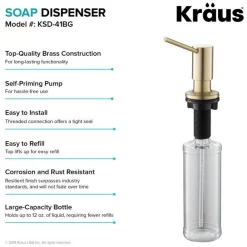 Best Kitchen Soap Dispenser in Brushed Gold Soap Dispensers