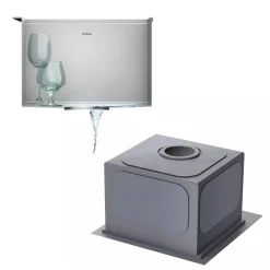 Best  Kore 15" Drop-In Workstation 16 Gauge Stainless Steel Square Prep Sink with Accessories Sinks For Tight Spaces|Bar / Prep Sinks