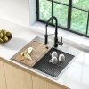 Clearance Kore Workstation 25" Drop-In or Undermount 16 Gauge Kitchen Sink with Accessories Drop-In / Top Mount Sinks|Stainless Steel Sinks