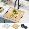 Hot Kore Workstation 21" Undermount 16 Gauge Bar or Kitchen Sink in PVD Gunmetal Gunmetal, Brass, & Gold|Bar / Prep Sinks