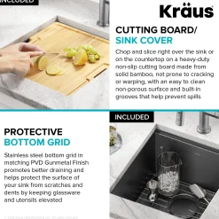 Discount Kore Workstation 17" Undermount 16 Gauge Bar or Prep Sink in PVD Gunmetal Gunmetal, Brass, & Gold|Bar / Prep Sinks