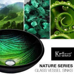 Hot Nei Glass Vessel Sink and Ramus Faucet Sink And Faucet Combos|Above Counter / Vessel Sinks