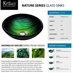 Hot Nei Glass Vessel Sink and Ramus Faucet Sink And Faucet Combos|Above Counter / Vessel Sinks
