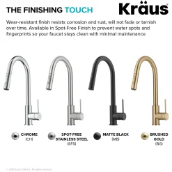 Online New Oletto Contemporary Single Handle Pull Down Kitchen Faucet in Chrome Single Hole