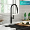 New Oletto Modern Single Handle Pull Down Kitchen Faucet in Matte Black Single Hole