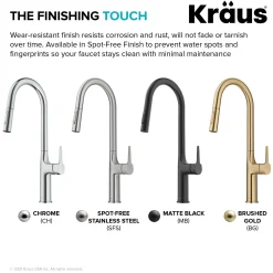 New Oletto Modern Single Handle Pull Down Kitchen Faucet in Matte Black Single Hole