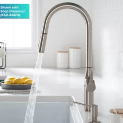 New Oletto Modern Single Handle Pull Down Kitchen Faucet in Matte Black Single Hole