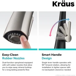 New Nolen Dual Function Pull-Down Kitchen Faucet in Spot Free Stainless Steel/Matte Black Single Hole