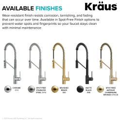 Outlet Oletto Commercial Style Pull-Down Single Handle Kitchen Faucet in Brushed Brass Single Hole