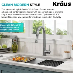 New  Oletto Contemporary Single-Handle Touch Activated with Pull Down Sprayer in Spot Free Stainless Steel Touchless, Sensor And Tap Activated Kitchen Faucets