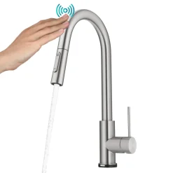 New  Oletto Contemporary Single-Handle Touch Activated with Pull Down Sprayer in Spot Free Stainless Steel Touchless, Sensor And Tap Activated Kitchen Faucets