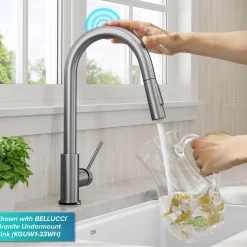 New  Oletto Contemporary Single-Handle Touch Activated with Pull Down Sprayer in Spot Free Stainless Steel Touchless, Sensor And Tap Activated Kitchen Faucets