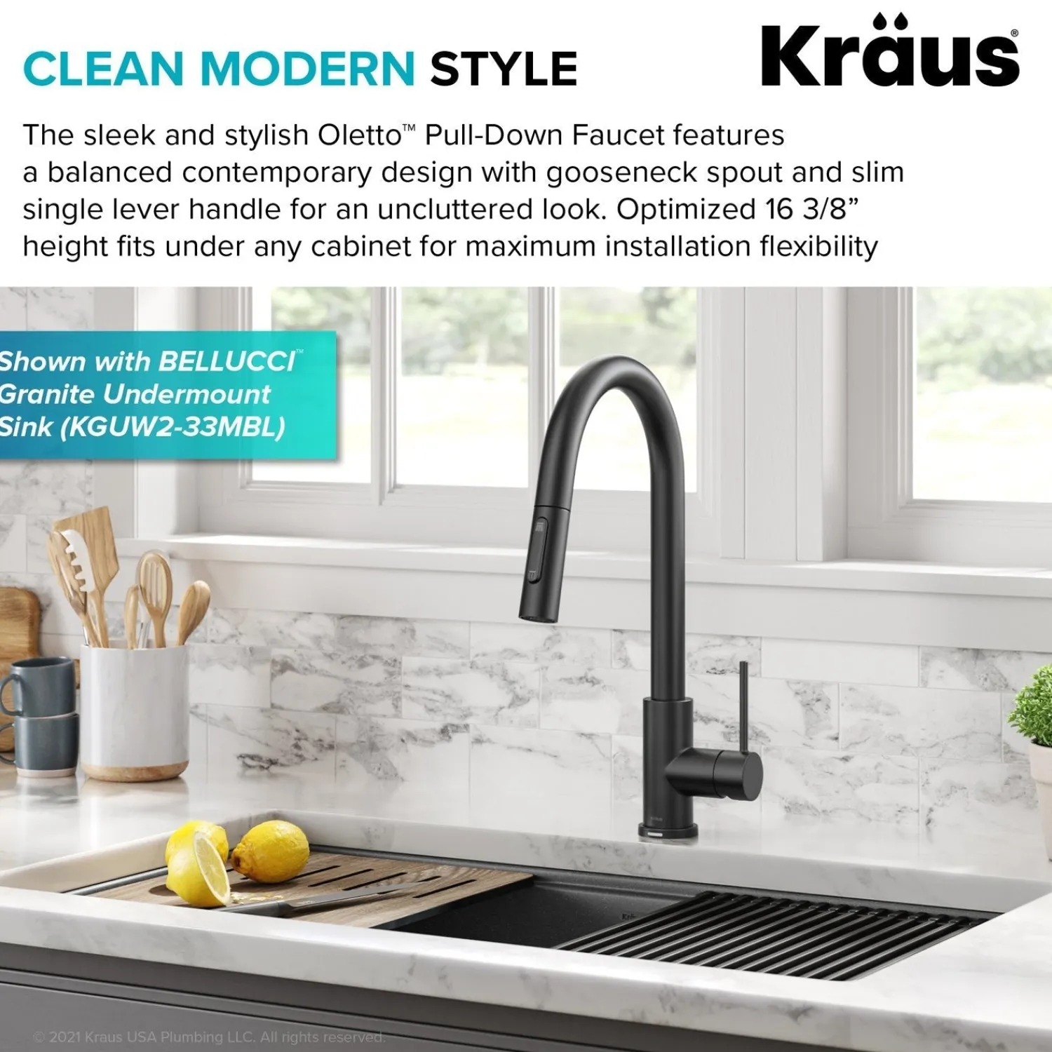 Sale Oletto Contemporary Single-Handle Touch Activated with Pull Down Sprayer in Matte Black Touchless, Sensor And Tap Activated Kitchen Faucets