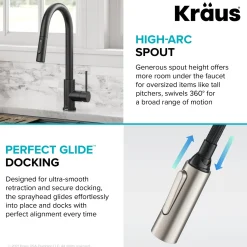 Sale Oletto Contemporary Single-Handle Touch Activated with Pull Down Sprayer in Matte Black Touchless, Sensor And Tap Activated Kitchen Faucets