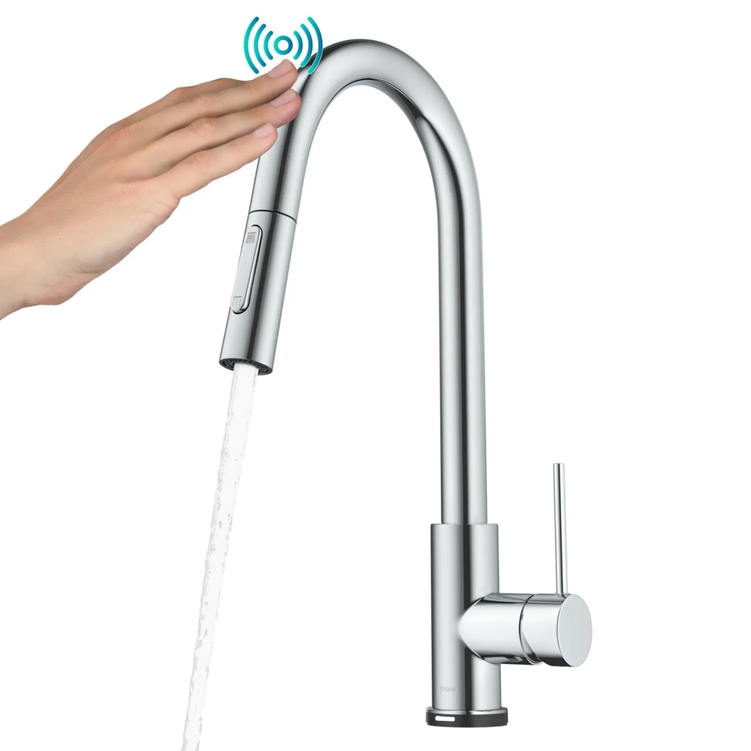 Discount Oletto Contemporary Single-Handle Touch Activated with Pull Down Sprayer in Chrome Touchless, Sensor And Tap Activated Kitchen Faucets