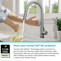 Discount Oletto Contemporary Single-Handle Touch Activated with Pull Down Sprayer in Chrome Touchless, Sensor And Tap Activated Kitchen Faucets