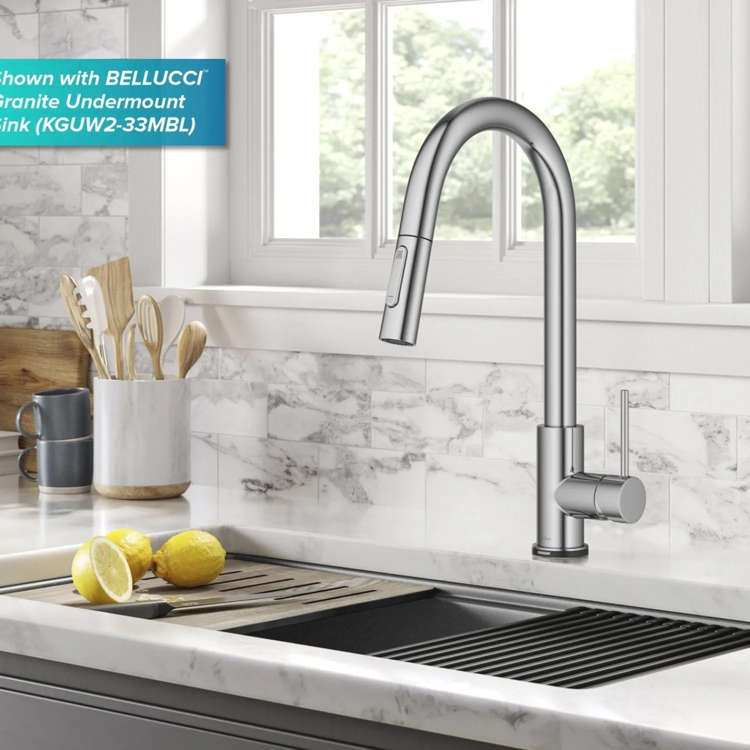 Discount Oletto Contemporary Single-Handle Touch Activated with Pull Down Sprayer in Chrome Touchless, Sensor And Tap Activated Kitchen Faucets