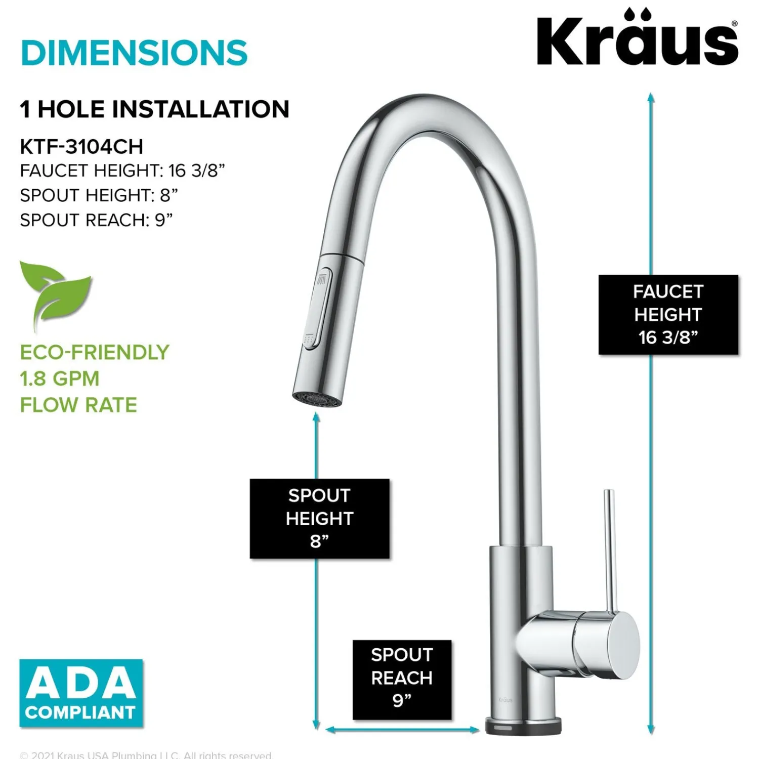 Discount Oletto Contemporary Single-Handle Touch Activated with Pull Down Sprayer in Chrome Touchless, Sensor And Tap Activated Kitchen Faucets