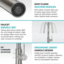 Discount Oletto Contemporary Single-Handle Touch Activated with Pull Down Sprayer in Chrome Touchless, Sensor And Tap Activated Kitchen Faucets
