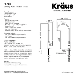 Outlet Oletto Drinking Water Filter Faucet in Brushed Brass Single Hole|Water Filter Faucets