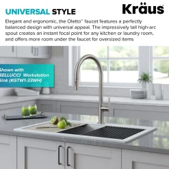 New Oletto High-Arc Single Handle Pull-Down Kitchen Faucet in Spot Free Stainless Steel Single Hole
