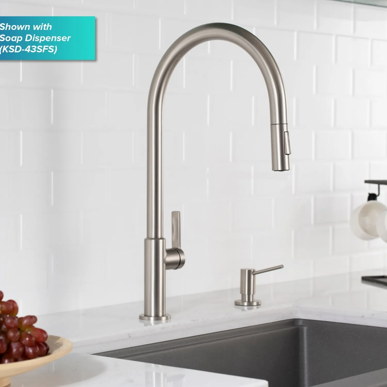 New Oletto High-Arc Single Handle Pull-Down Kitchen Faucet in Spot Free Stainless Steel Single Hole