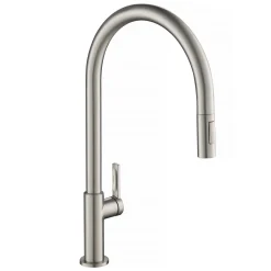 New Oletto High-Arc Single Handle Pull-Down Kitchen Faucet in Spot Free Stainless Steel Single Hole