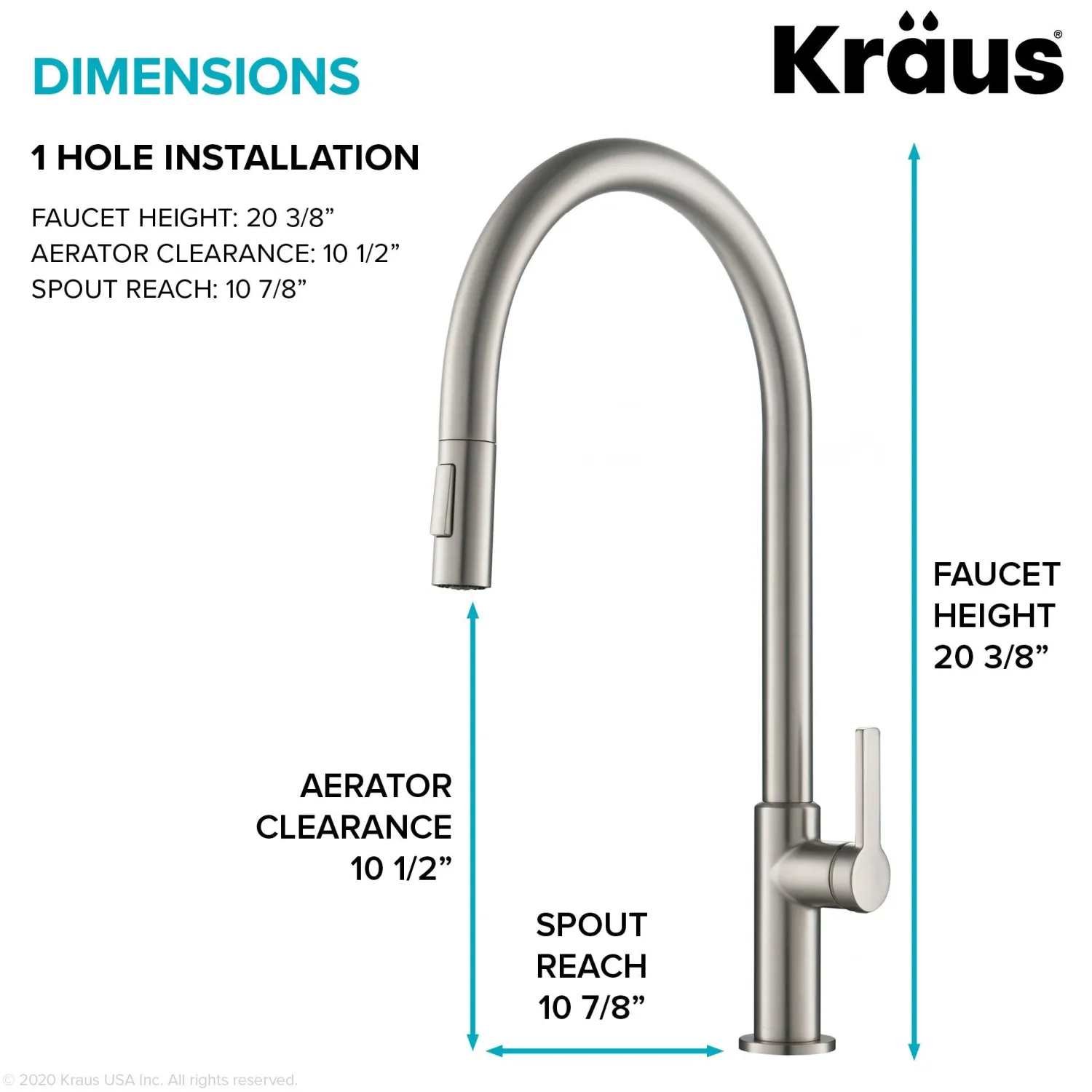 New Oletto High-Arc Single Handle Pull-Down Kitchen Faucet in Spot Free Stainless Steel Single Hole