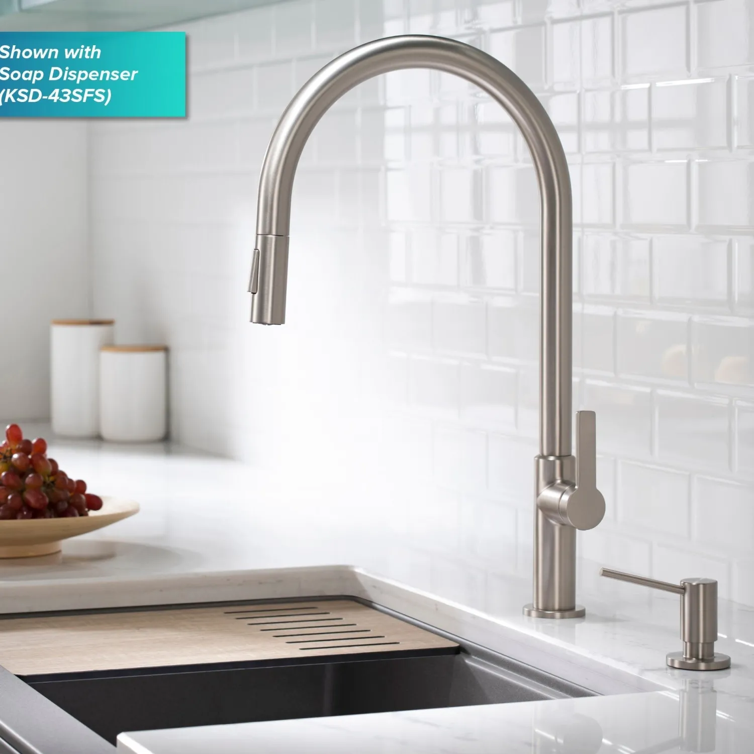 New Oletto High-Arc Single Handle Pull-Down Kitchen Faucet in Spot Free Stainless Steel Single Hole